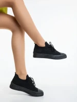 Elexia fekete női tornacipő, textil anyagból készült