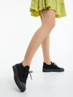 Elexia fekete női tornacipő, textil anyagból készült