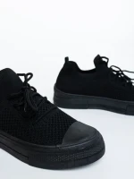 Elexia fekete női tornacipő, textil anyagból készült