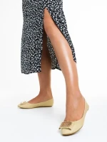 Roxelana bézs női balerina, műbőrből készült