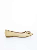 Roxelana bézs női balerina, műbőrből készült