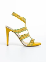 Tatum sárga női szandál, szintetikus anyagból készült