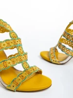 Tatum sárga női szandál, szintetikus anyagból készült