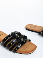 Guinevere fekete női papucs, műbőrből készült