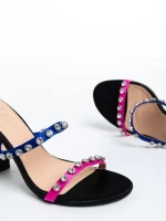 Bexley fekete női szandál, textil anyagból készült