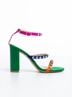Bexley zöld női szandál, textil anyagból készült