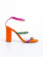 Bexley narancssárga női szandál, textil anyagból készült