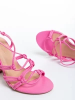 Evalina rózsaszín női szandál, műbőrből készült