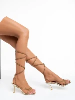 Dulcie arany női szandál, lakkozott műbőrből készült