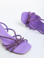 Vada lila női szandál, textil anyagból készült