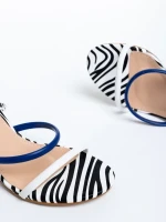 Malayah fehér és fekete női szandál, műbőrből készült