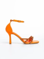 Brittany narancssárga női szandál, műbőrből készült