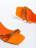 Brittany narancssárga női szandál, műbőrből készült