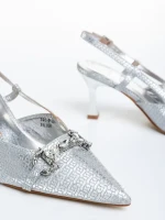 Darcey ezüst női szandál, műbőrből készült