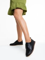 Trini fekete és barna alkalmi női cipő, valódi bőrből készült