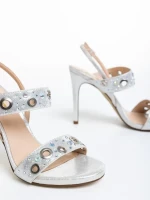 Eliani ezüst női szandál, műbőrből készült