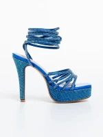 Sameria kék női szandál, műbőrből készült