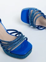 Sameria kék női szandál, műbőrből készült
