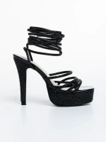 Sameria fekete női szandál, műbőrből készült