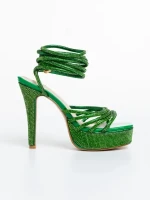 Sameria zöld női szandál, műbőrből készült