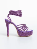 Sameria lila női szandál, műbőrből készült