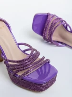 Sameria lila női szandál, műbőrből készült