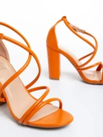 Claribel narancssárga női szandál, műbőrből készült