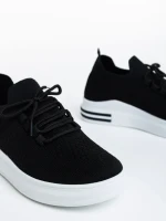 Sumaya fekete női sport cipő textil anyagból