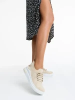 Sumaya bézs női sport cipő textil anyagból