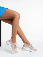Sumaya rózsaszín női sport cipő textil anyagból