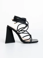 Simara fekete, női szandál,  ökológiai bőrből