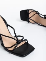 Simara fekete, női szandál,  ökológiai bőrből