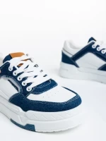 Tasnia fehér és sötétkék női sport cipő  ökológiai bőrből