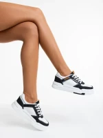Tasnia fekete fehér női sport cipő  ökológiai bőrből