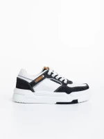 Tasnia fekete fehér női sport cipő  ökológiai bőrből