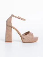 Teran bronz női szandál textil anyagból