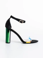 Sabra fekete, női szandál, textil anyagból