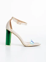 Sabra bézs, női szandál, textil anyagból