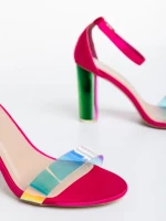 Sabra fukszia, női szandál, textil anyagból