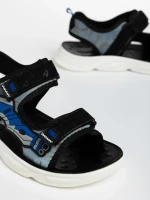 Tihana fekete és kék, gyerek szandál, textil anyagból