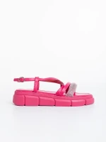 Sayda fukszia, női szandál, lakkozott ökológiai bőrből