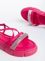 Sayda fukszia, női szandál, lakkozott ökológiai bőrből