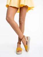Lainie sárga, női szandál ökológiai bőrből és textil anyagból