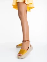 Lainie sárga, női szandál ökológiai bőrből és textil anyagból