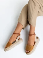 Lainie tevebarna, női szandál ökológiai bőrből és textil anyagból