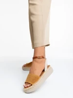 Lainie tevebarna, női szandál ökológiai bőrből és textil anyagból