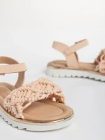 Cabria rózsaszín, gyerek szandál, ökológiai bőrből és textil anyagból