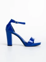 Disha kék, női szandál, lakkozott ökológiai bőrből