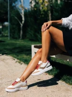 Samya fehér és aranyszínű női sport cipő  ökológiai bőrből