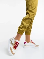 Samya fehér és aranyszínű női sport cipő  ökológiai bőrből